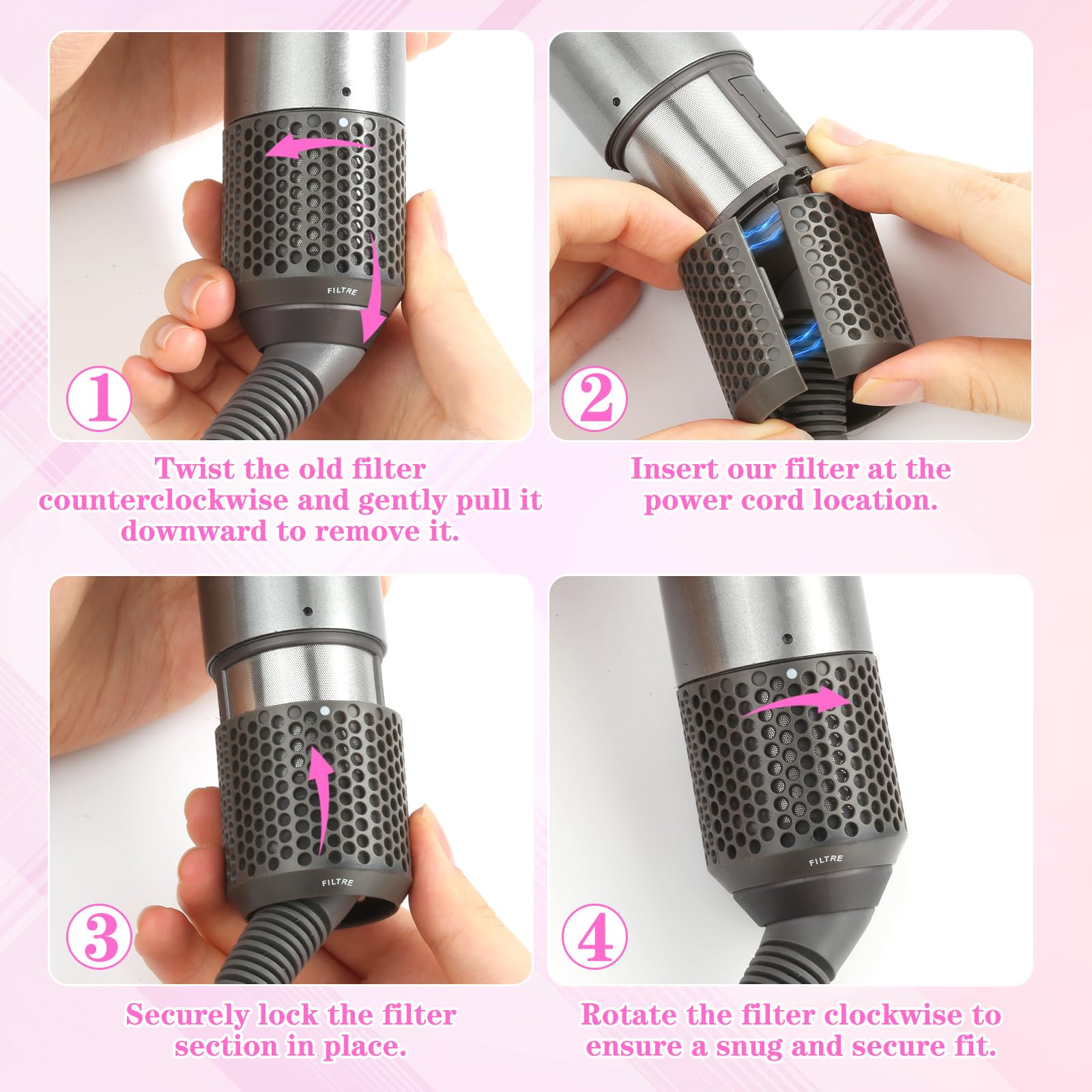 AFDD outer filter cover adds a sleek look to the Airwrap.