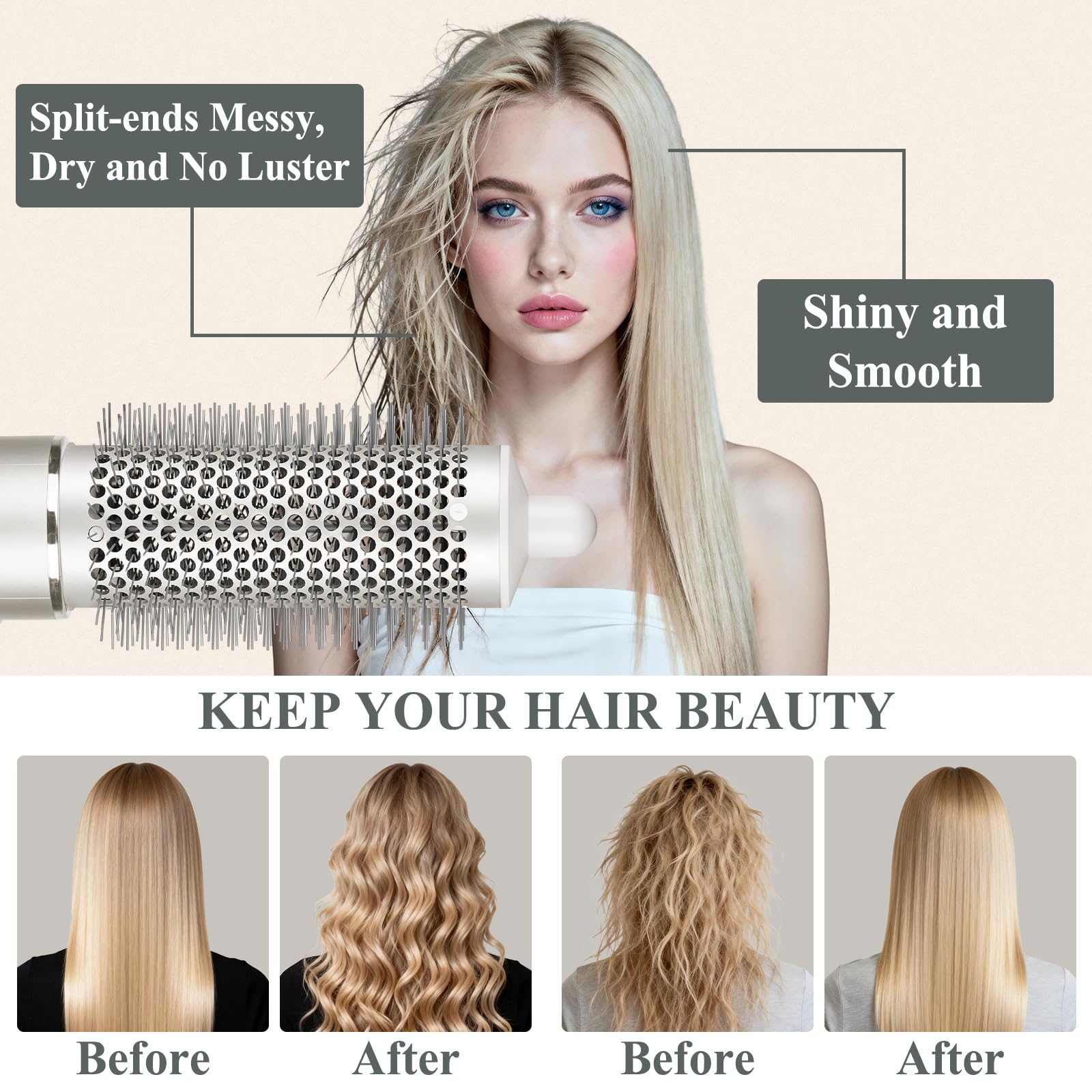 AFDD Round Brush Attachment features durable materials for long-lasting salon-ready blowouts.