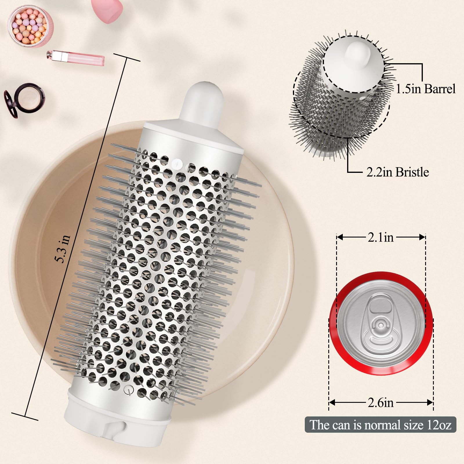 AFDD Round Brush Attachment helps detangle while styling for smoother results.