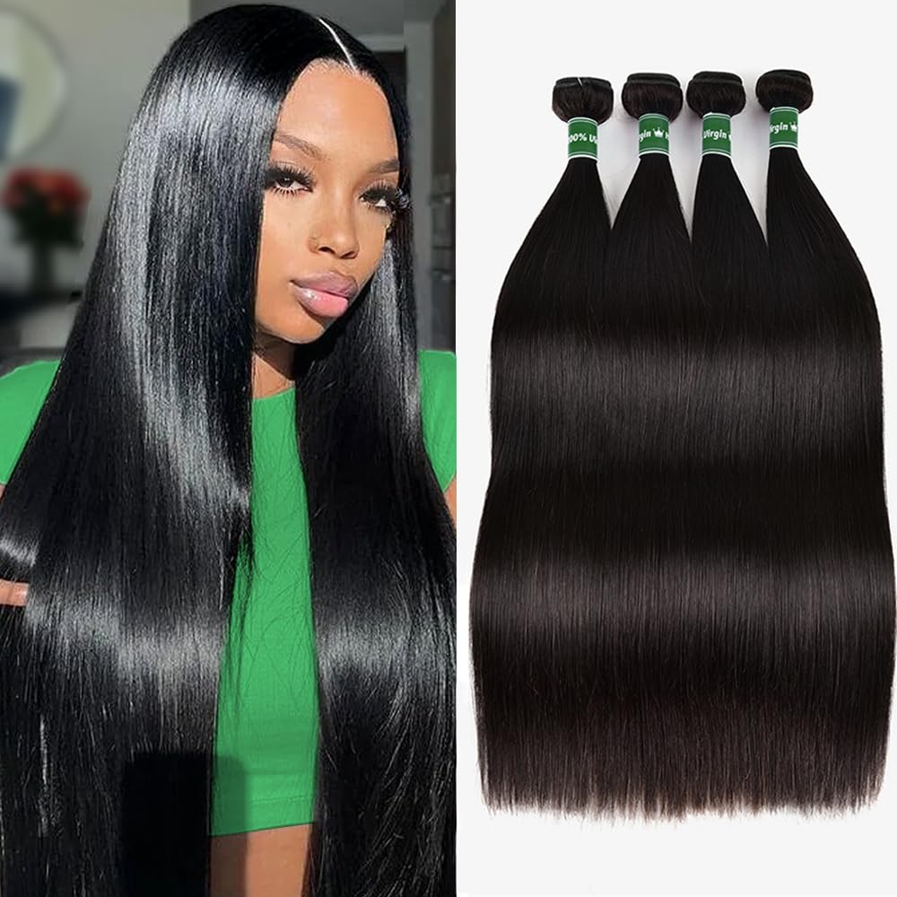 Afeier straight bundles 20-inch length with natural shine for easy styling