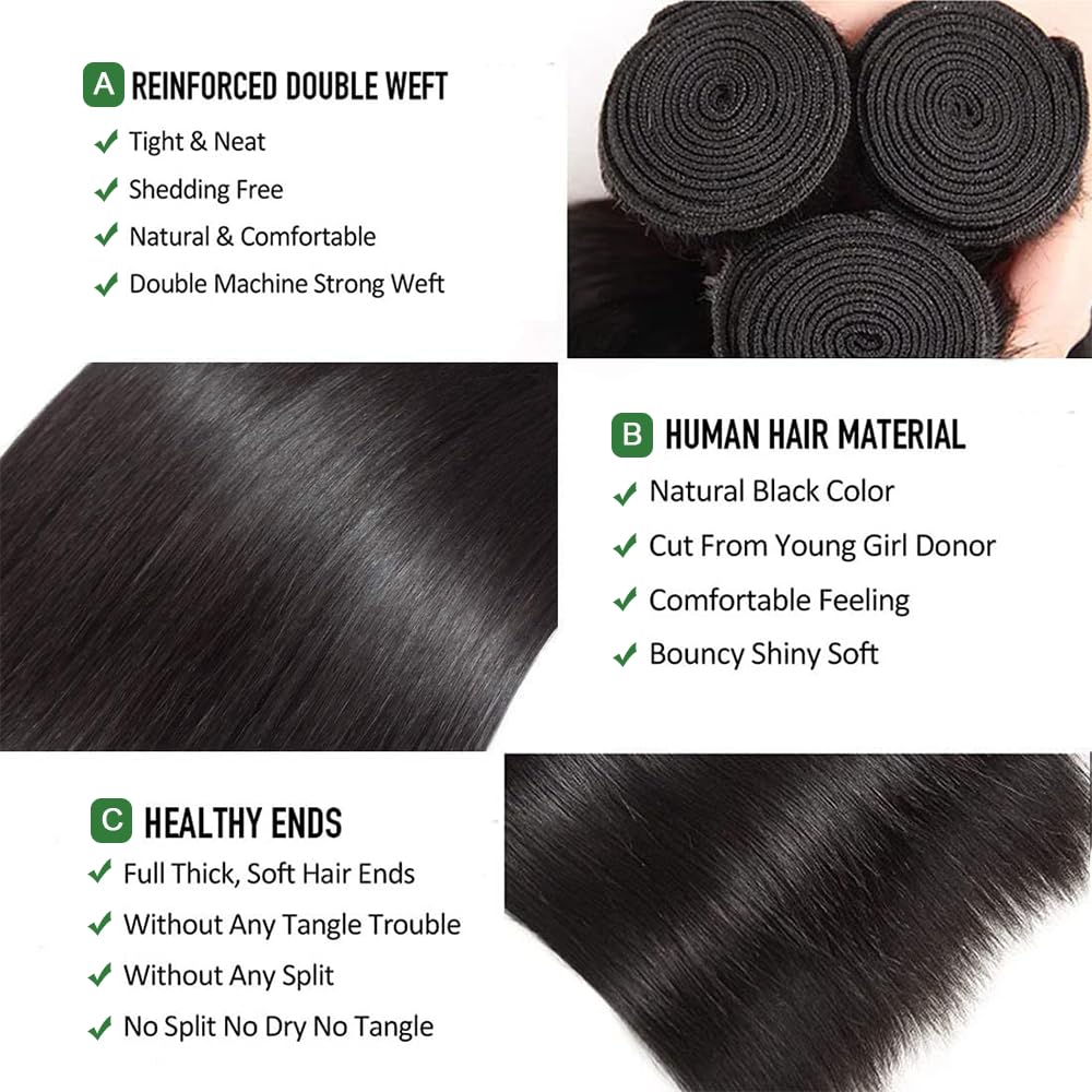 Afeier straight bundles 24-inch length delivering fuller volume and movement