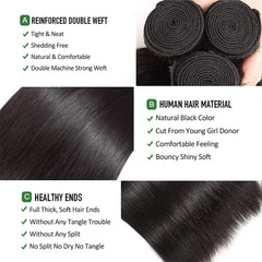 Afeier straight bundles 24-inch length delivering fuller volume and movement