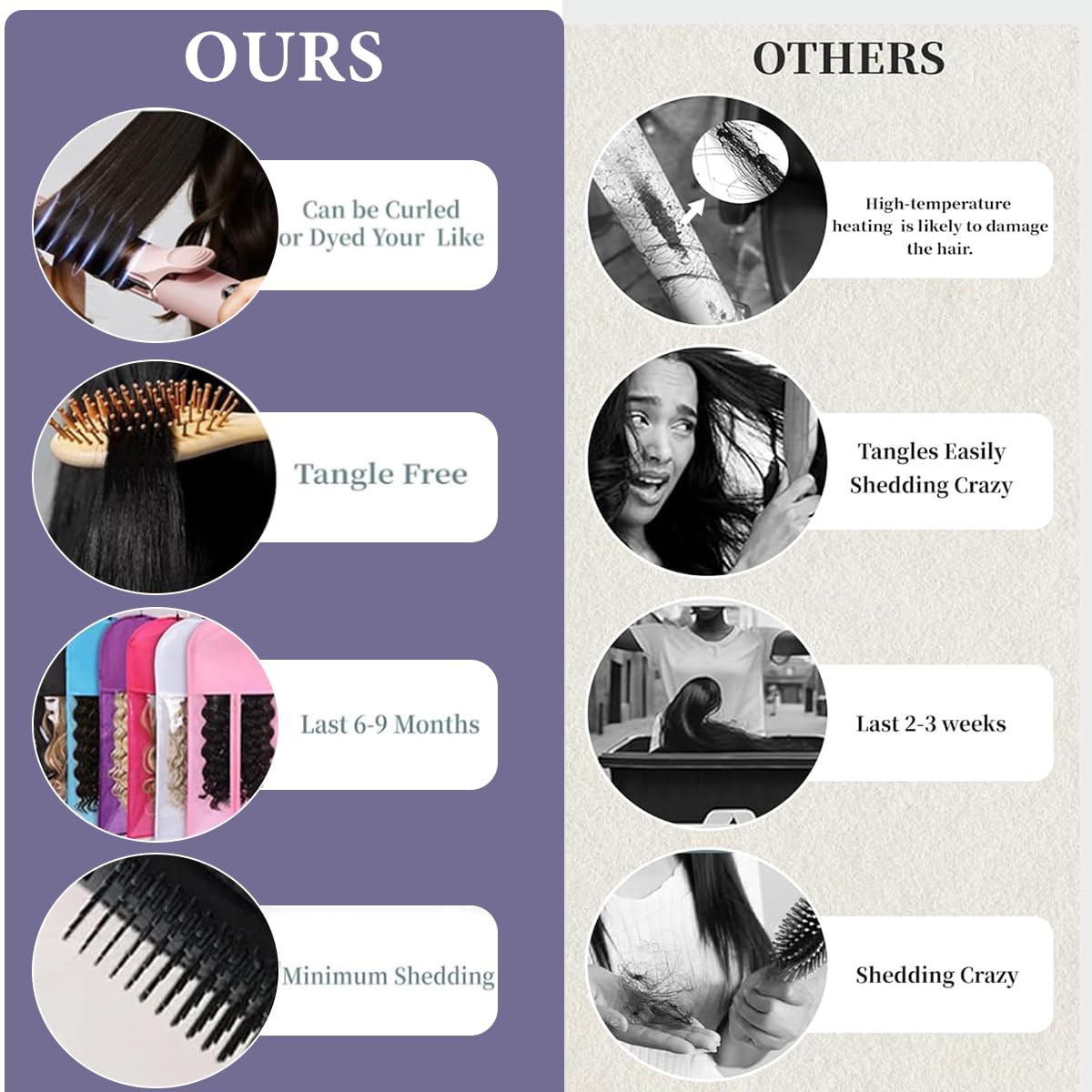 Afekisn 200-density wig offers fuller volume