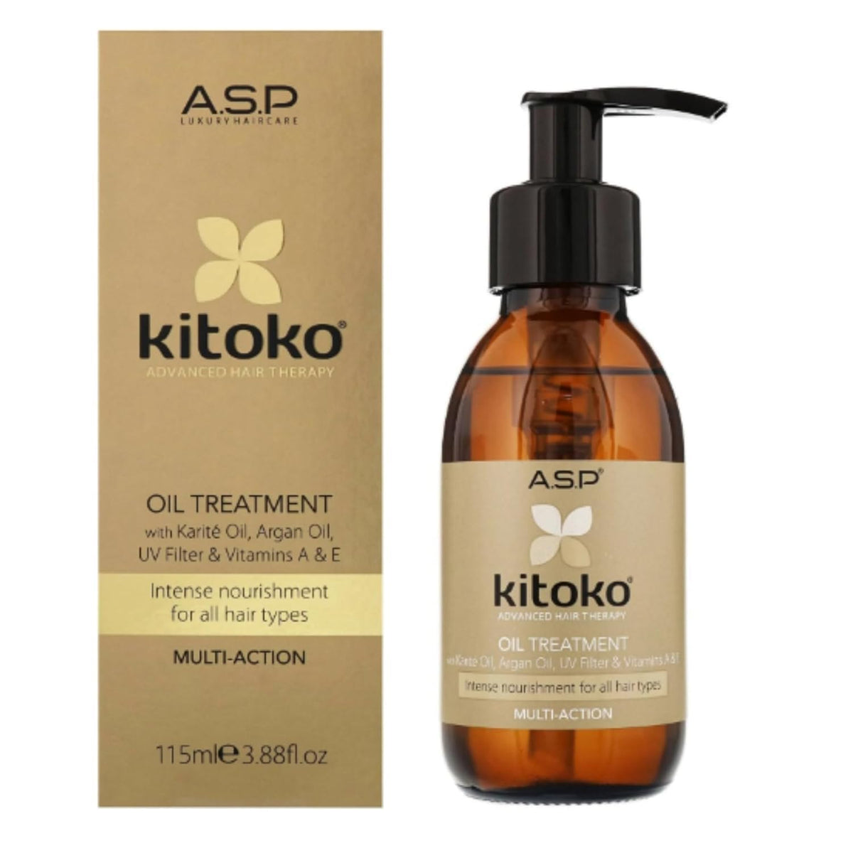 Affinage Kitoko Oil Treatment bottle with pump for easy dispensing and rapid absorption
