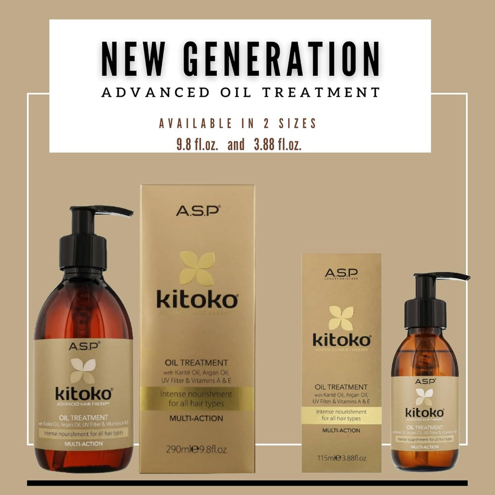 Affinage Kitoko Oil Treatment on shelf display for premium hair care