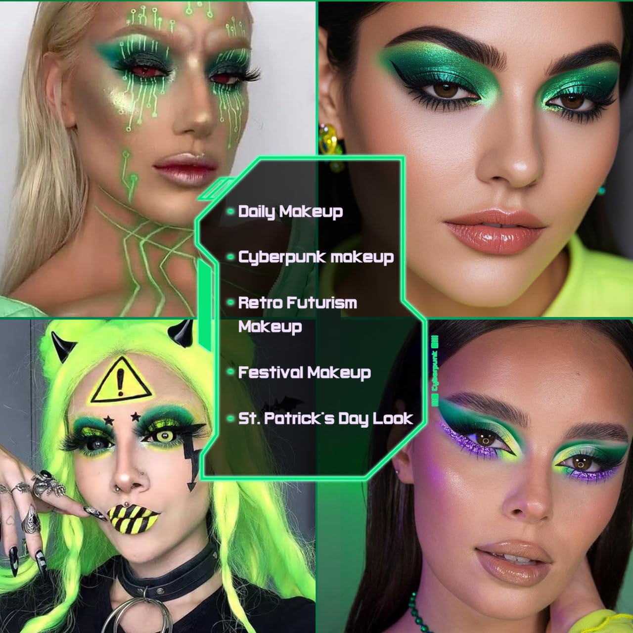 Afflano muestra color verde multicromático que varía con la luz para diferentes looks.