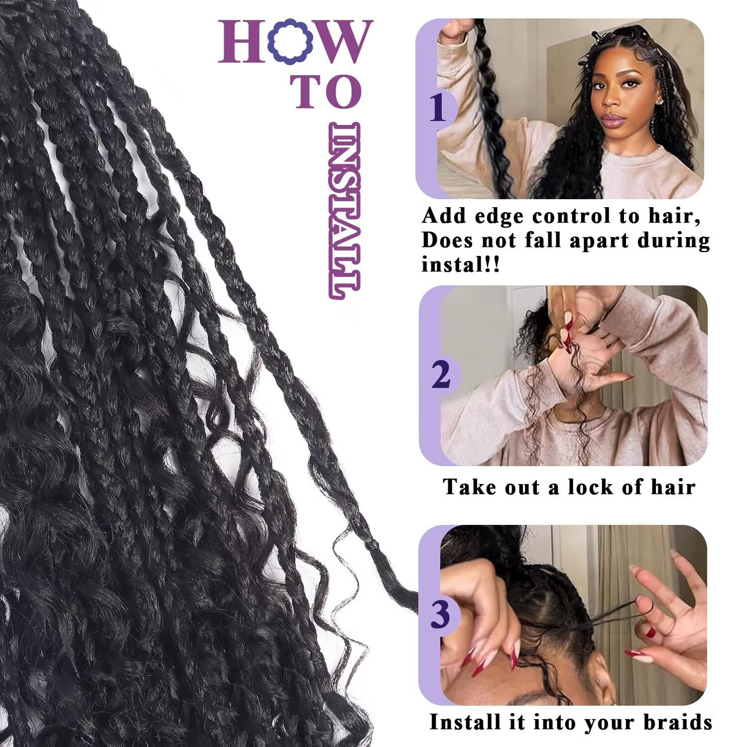 Afihond Brazilian remy hair provides smooth, soft texture ideal for twisting and braiding.