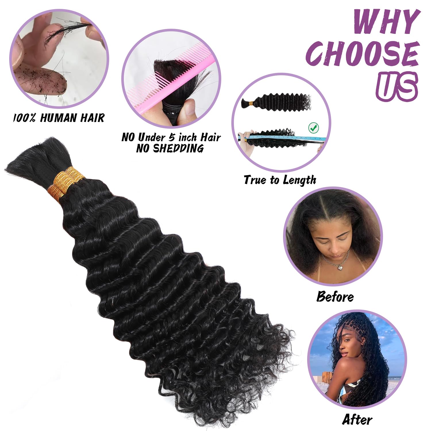 Afihond no-weft bulk hair offers seamless attachment for many protective styles.
