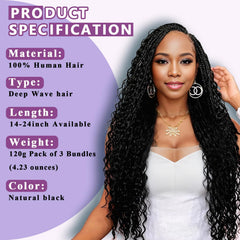 Afihond 18-inch bundle showcases natural color and glossy finish for dramatic braid looks.