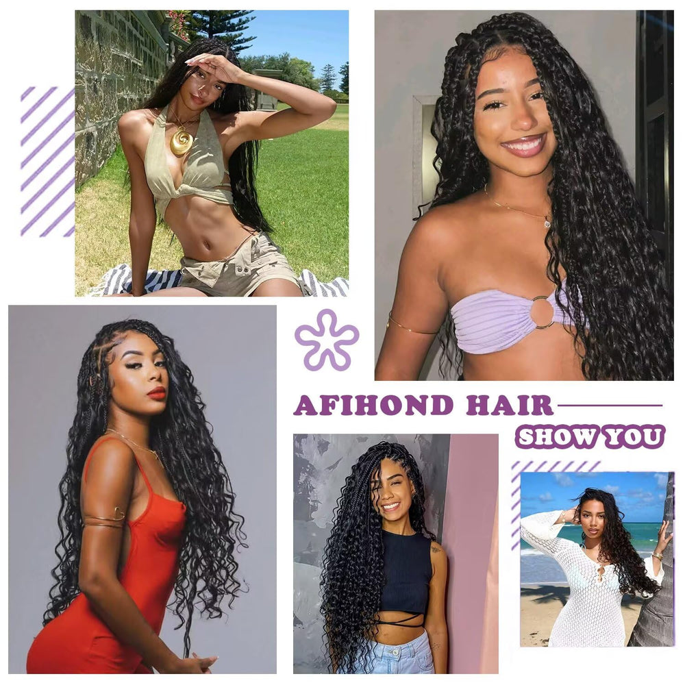 Afihond 3 bundles pack delivers ample volume for fuller boho braid looks.