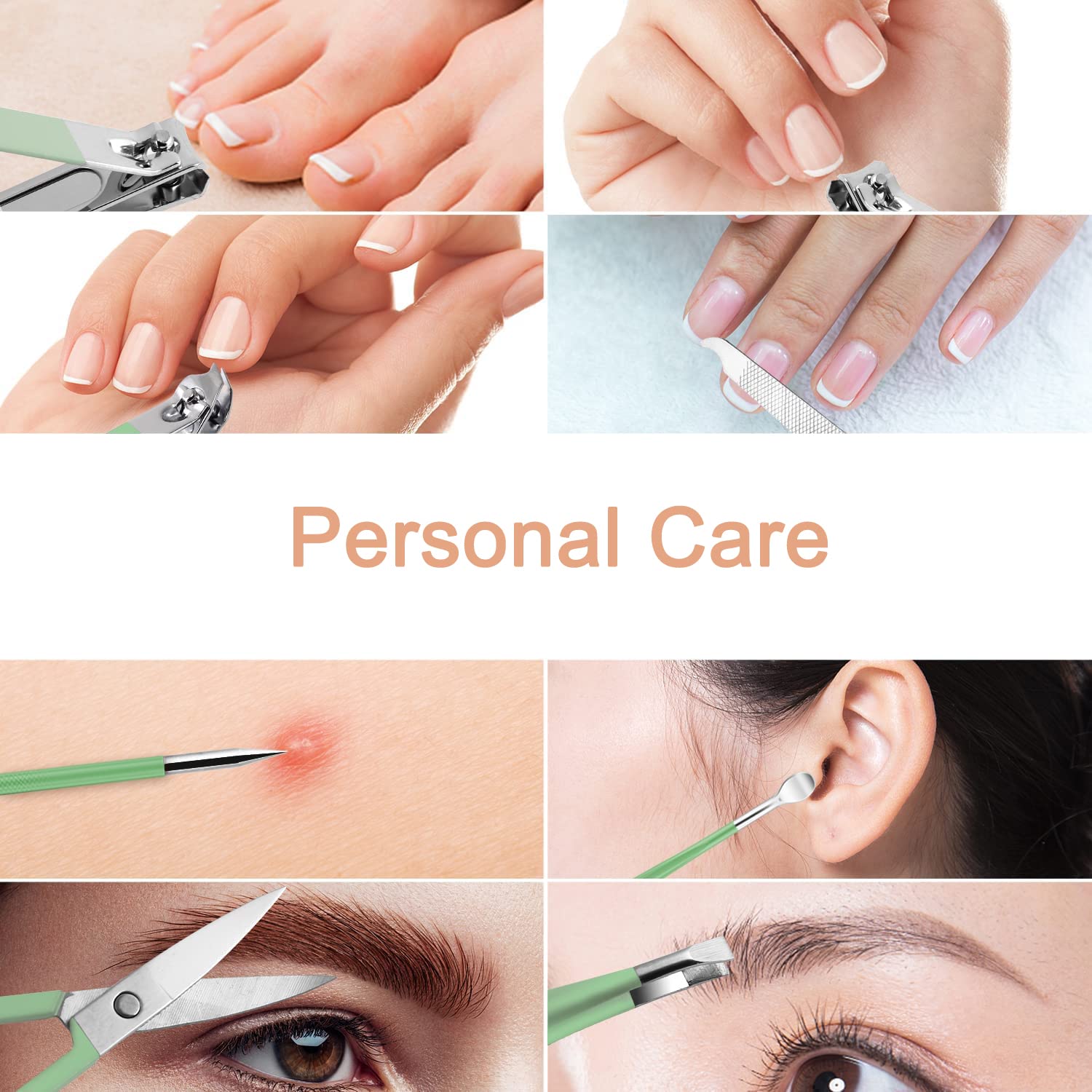 ALFICT Manicure Set eyebrow scissor for brow shaping