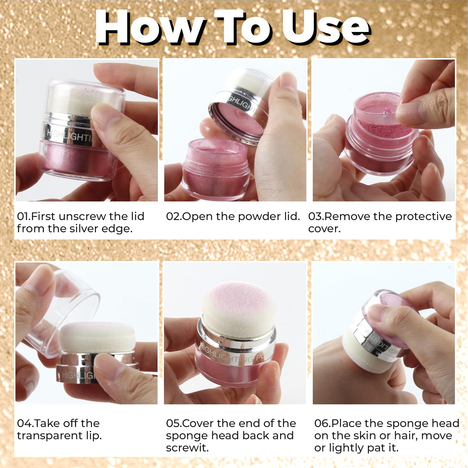 afmicat hair glitter powder warms up hairstyles with a sparkling champagne touch
