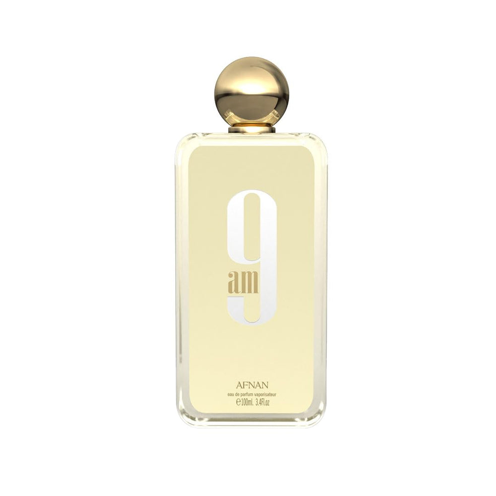 Afnan 9 AM bottle front view for everyday elegance