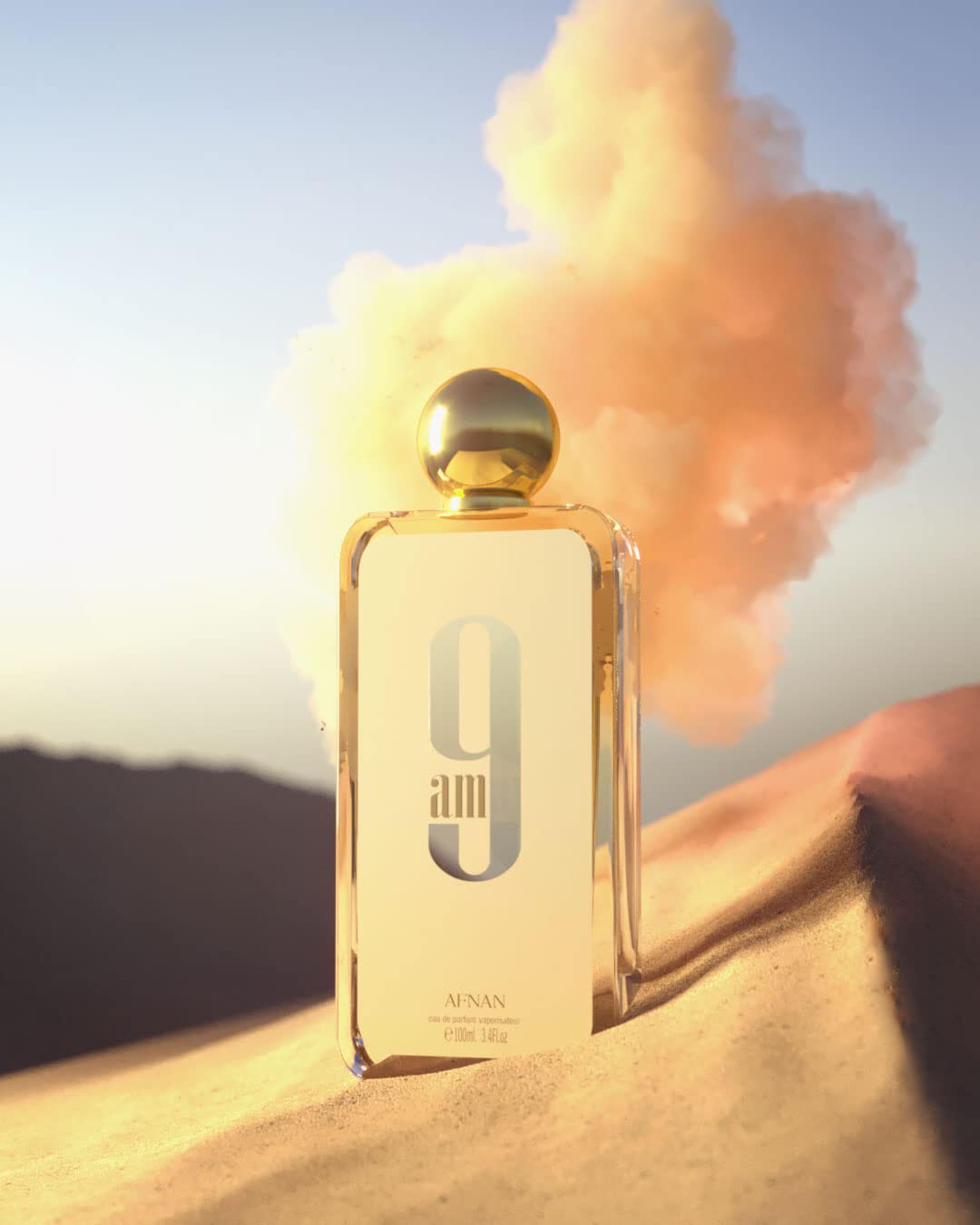 Afnan 9 AM glass reflection under soft light showcases premium craftsmanship