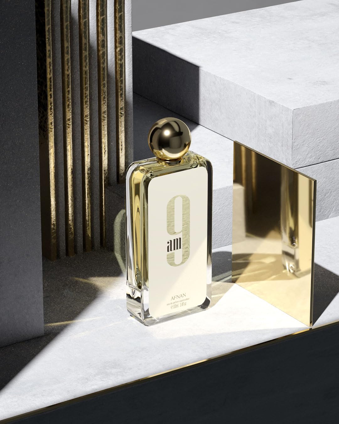 Afnan 9 AM packaging and bottle detail suitable for gifting