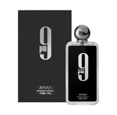 Afnan 9 PM for Men bottle heart-notes mint and lavender adding depth.