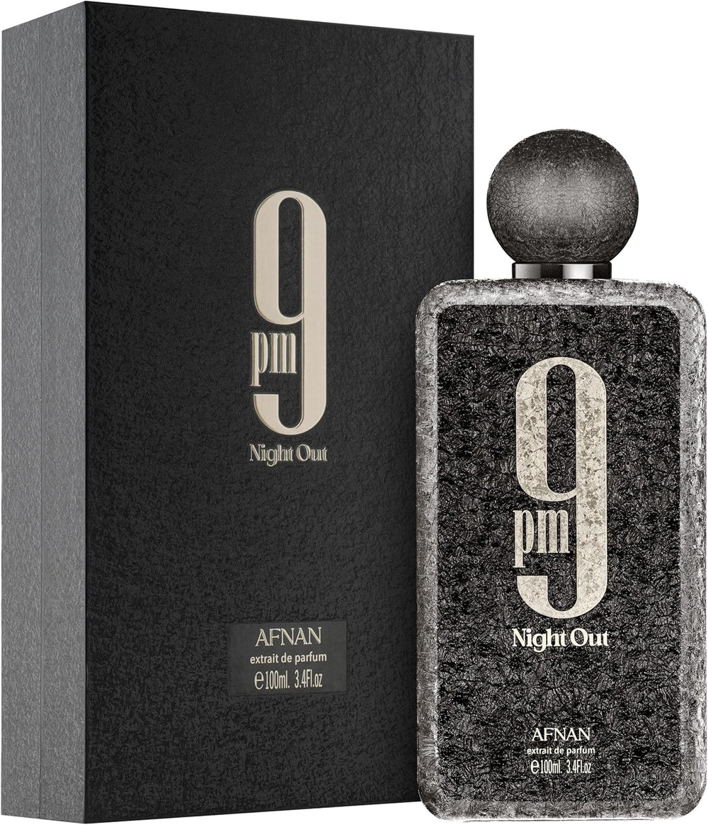 Afnan 9 PM Night Out packaging-box, premium presentation for gift-ready elegance.