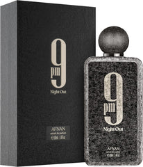 Afnan 9 PM Night Out packaging-box, premium presentation for gift-ready elegance.