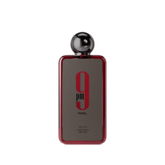 Afnan 9 PM Rebel bottle front view showing the premium fragrance centerpiece for evening wear.