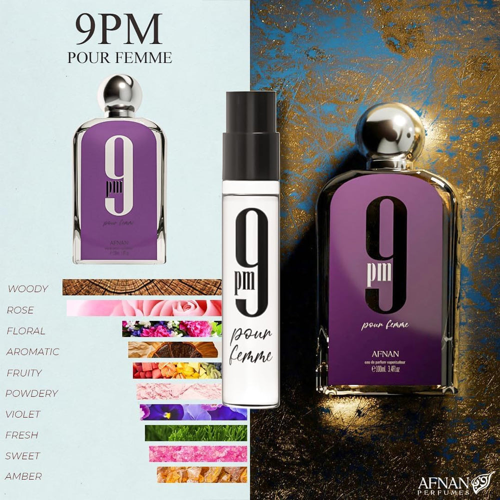 Afnan 9PM Rebel Unisex 2ml vial, bold yet wearable.