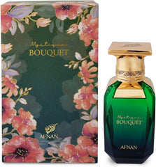 Packaging box for Afnan Mystique Bouquet EDP, gift-ready.