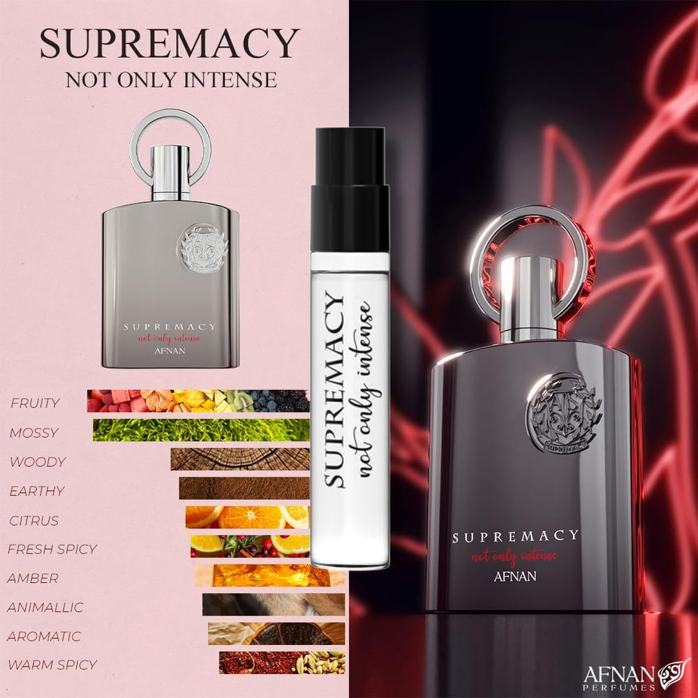 Afnan Supremacy Homme Discovery Kit 2ml, ideal travel companion and tester set.