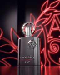 Afnan Supremacy Not Only Intense bottle on surface evokes everyday luxury and ease.