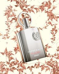 Label close-up reveals Afnan Supremacy Not Only Intense brand name and premium typography.