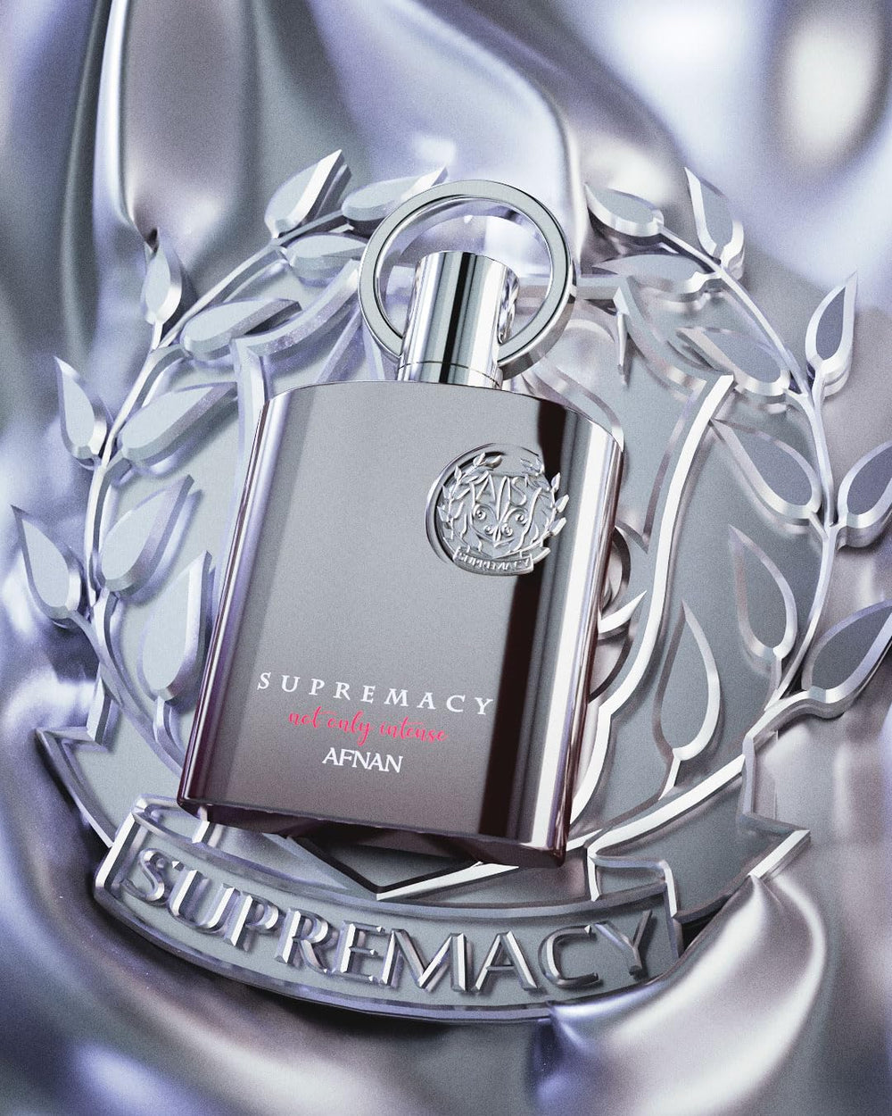 Afnan Supremacy Not Only Intense spray nozzle in action suggests long-lasting scent projection.