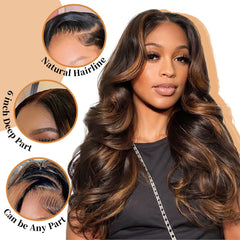 Afribye 13x6 ombre lace front wig showing bold color transition and smooth parting