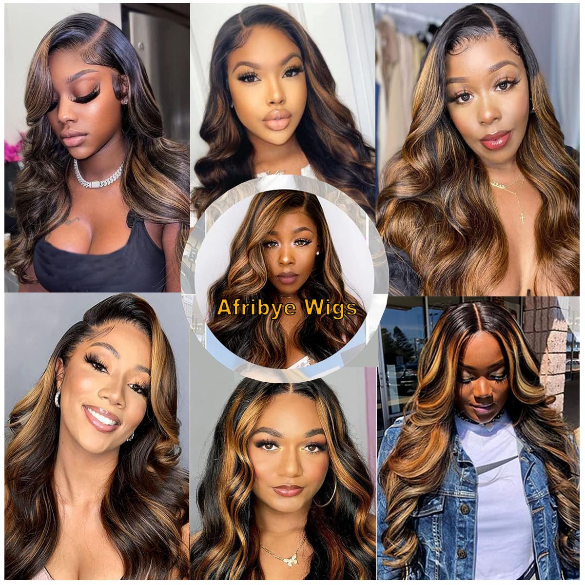 Afribye balayage lace front wig offering soft color balance and drama