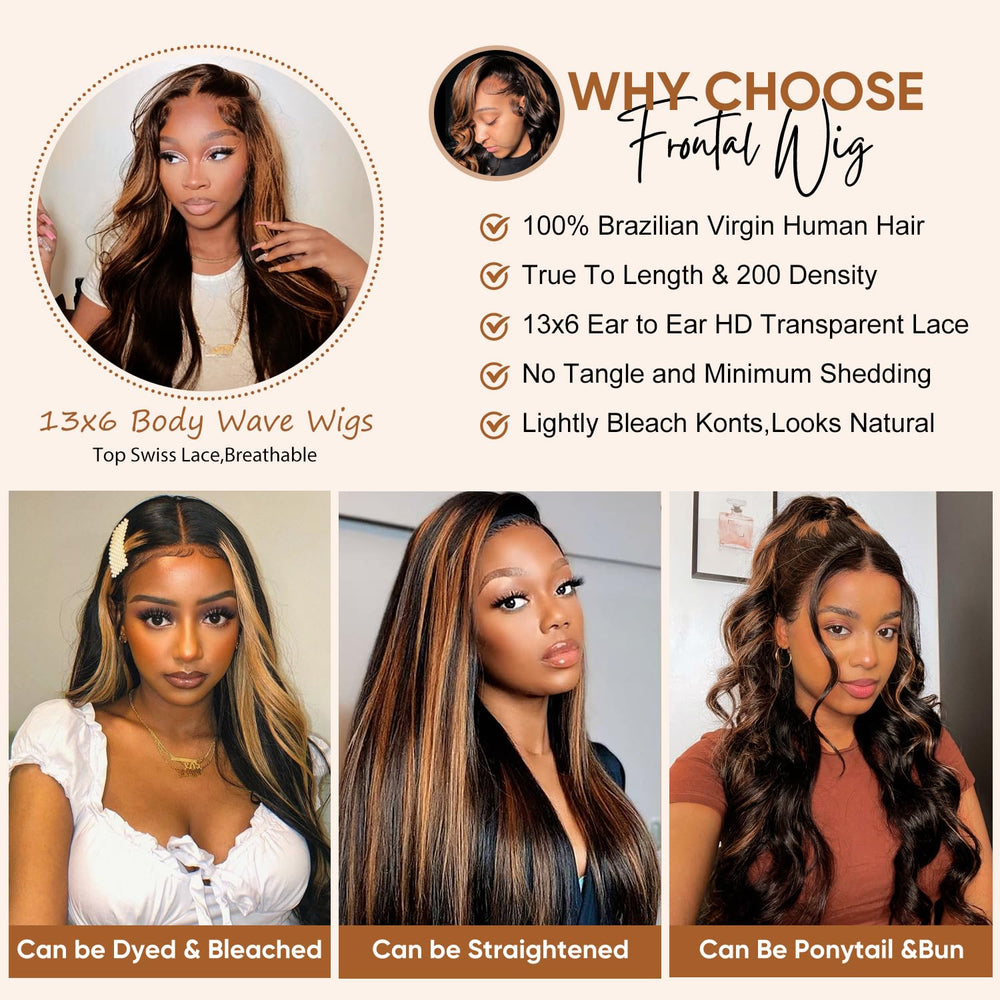 Afribye bleached knots lace front wig for a realistic scalp appearance under light