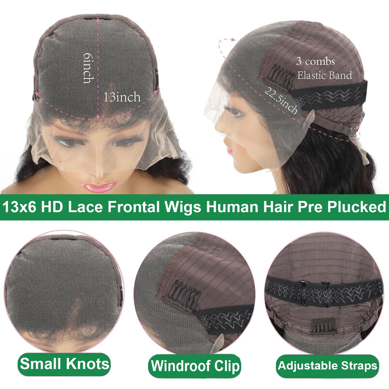 Afribye body wave 13x6 hd lace front wig versatile parting options.