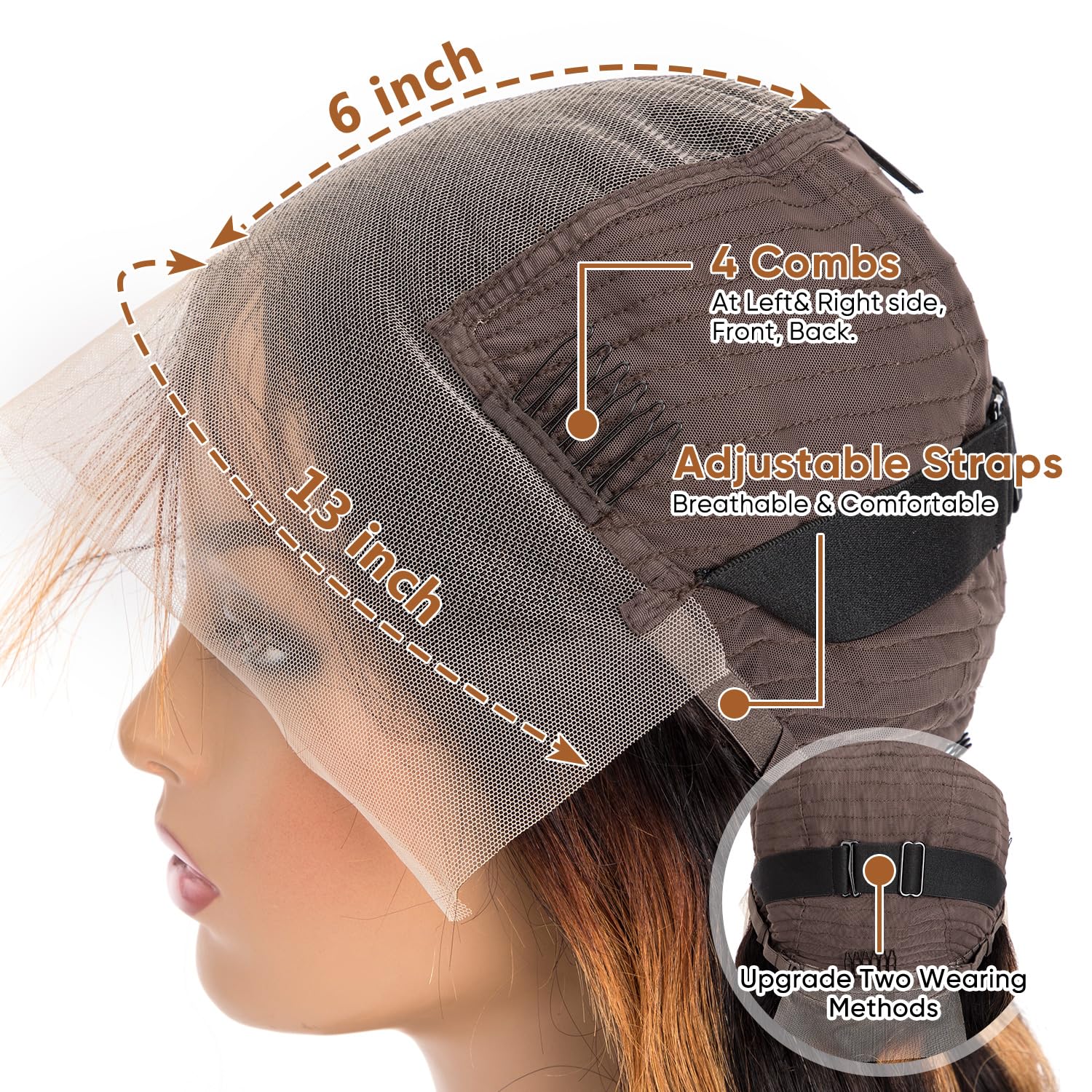 Afribye hd lace front cap with Swiss lace blends seamlessly for a discreet look