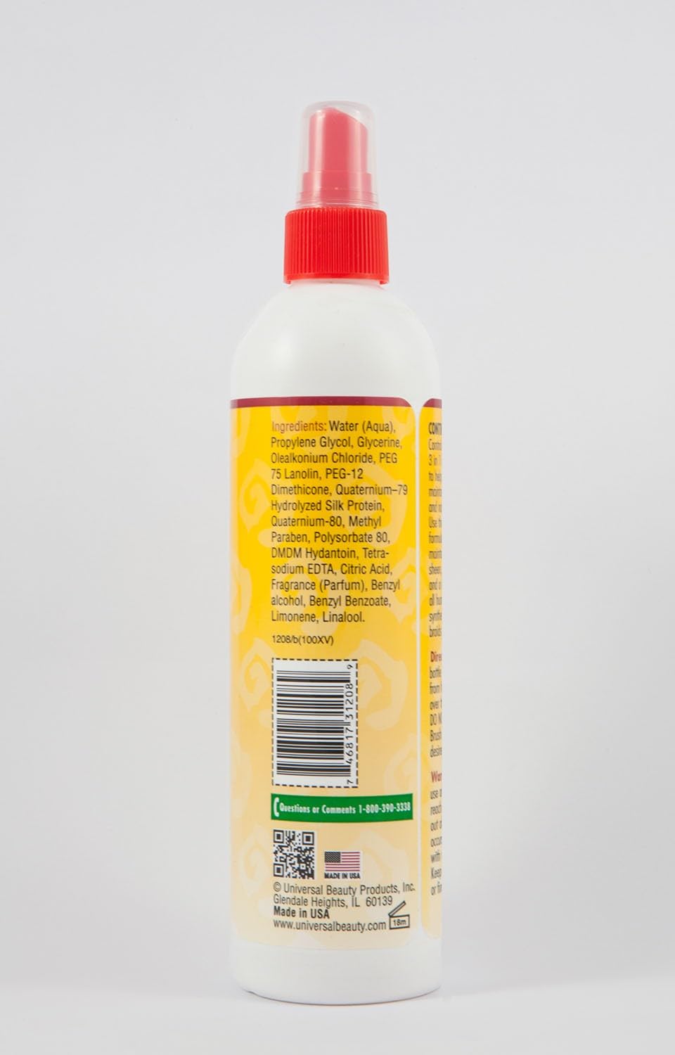 Packaging of African Essence Control Wig Spray highlights portable care and easy application.