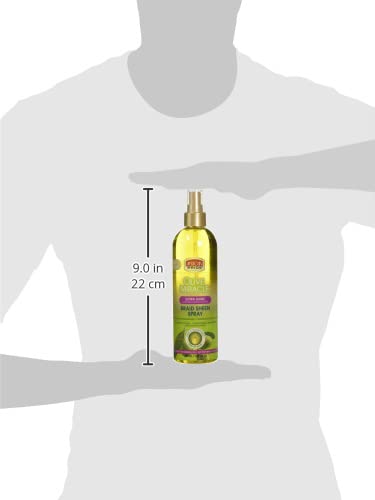 African Pride Braid Sheen Extra Spray on braids soothing scalp and adding shine
