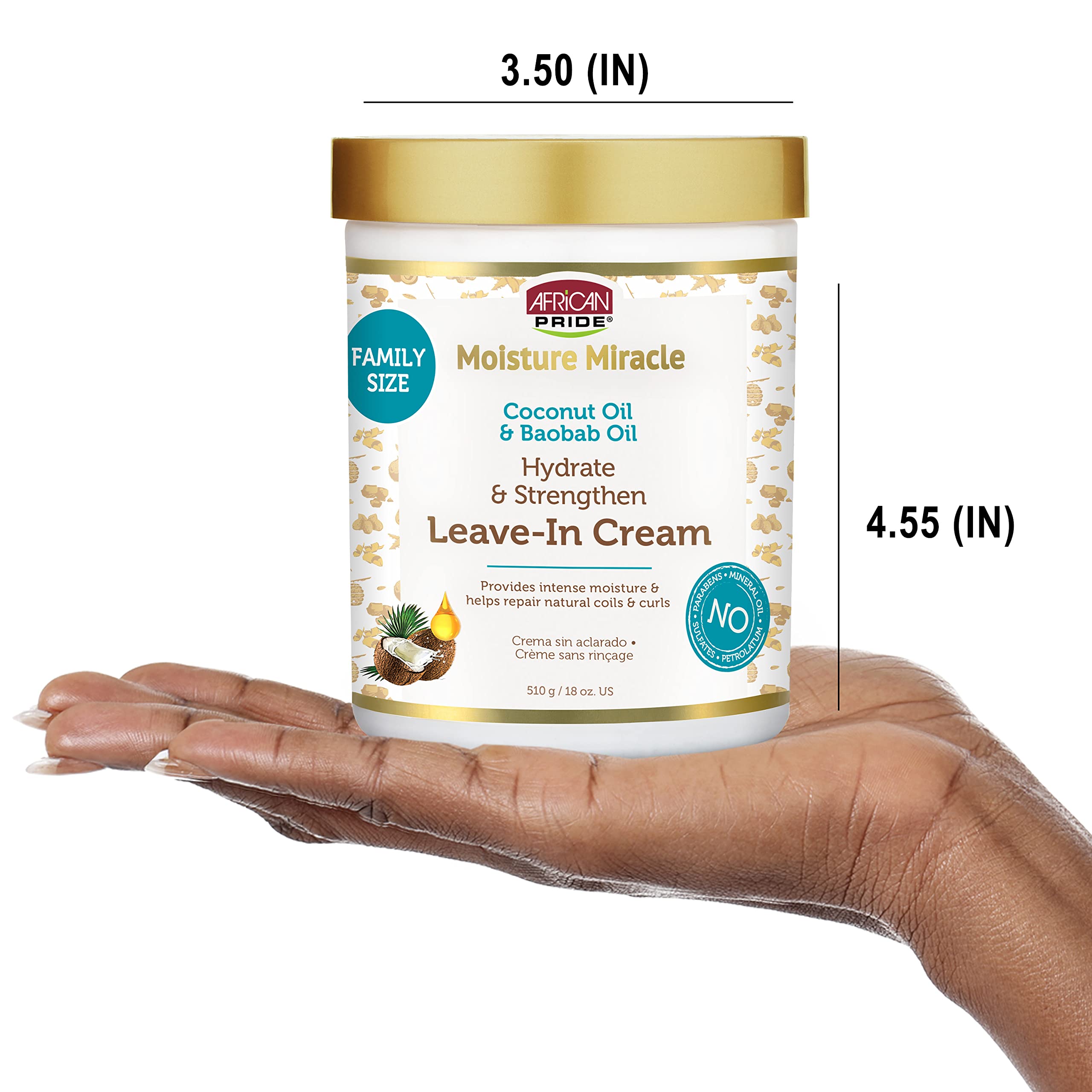 African Pride Moisture Miracle Leave-In curl-definition; boosts shine and curl definition