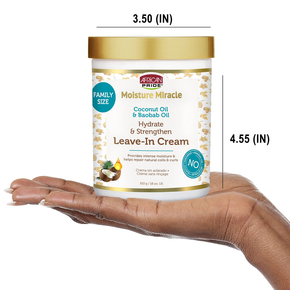 African Pride Moisture Miracle Leave-In curl-definition; boosts shine and curl definition