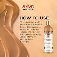 Textura cremosa de African Pride Moisture Miracle para limpieza suave.