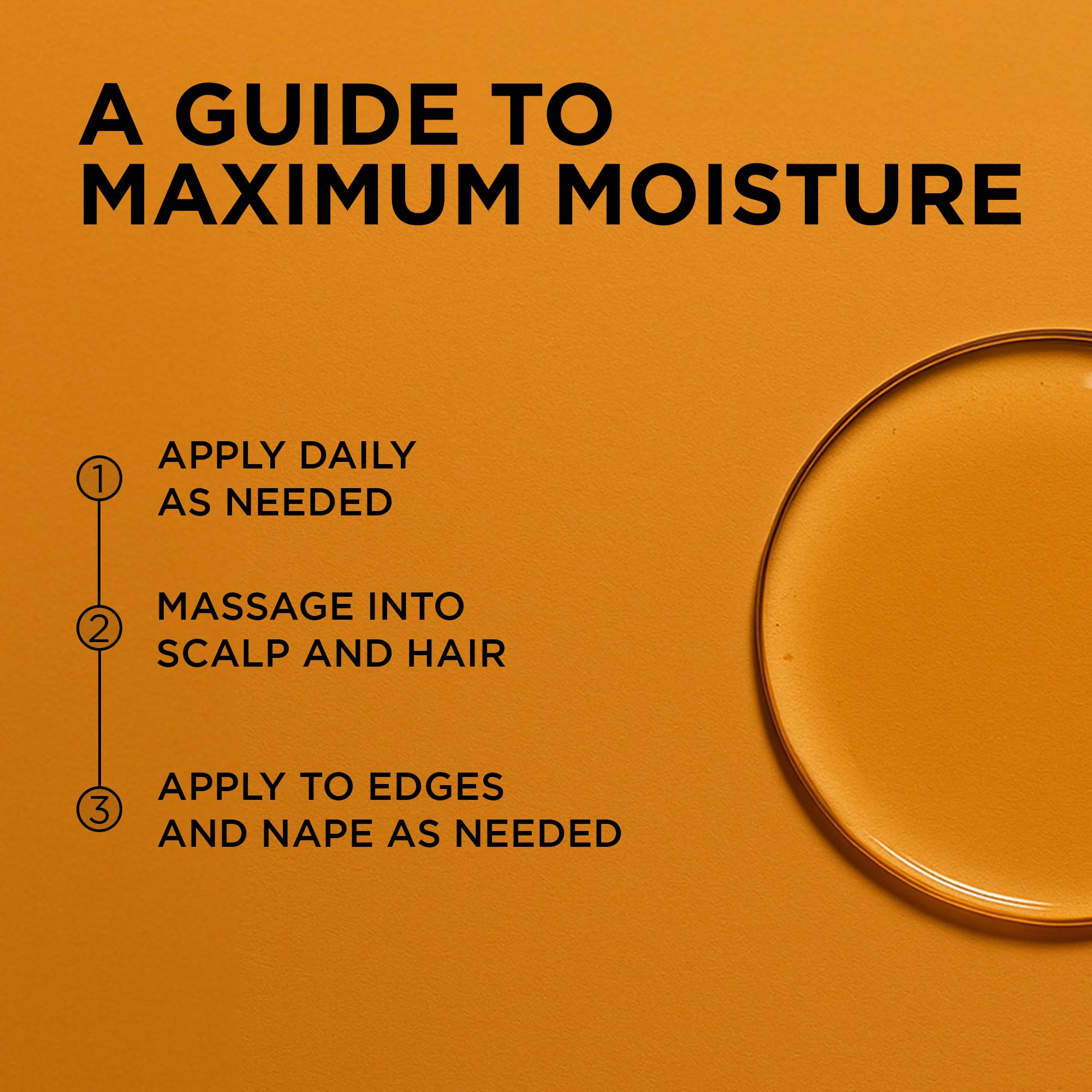 Scalp application of African Pride oil highlighting refreshing tea tree benefits.