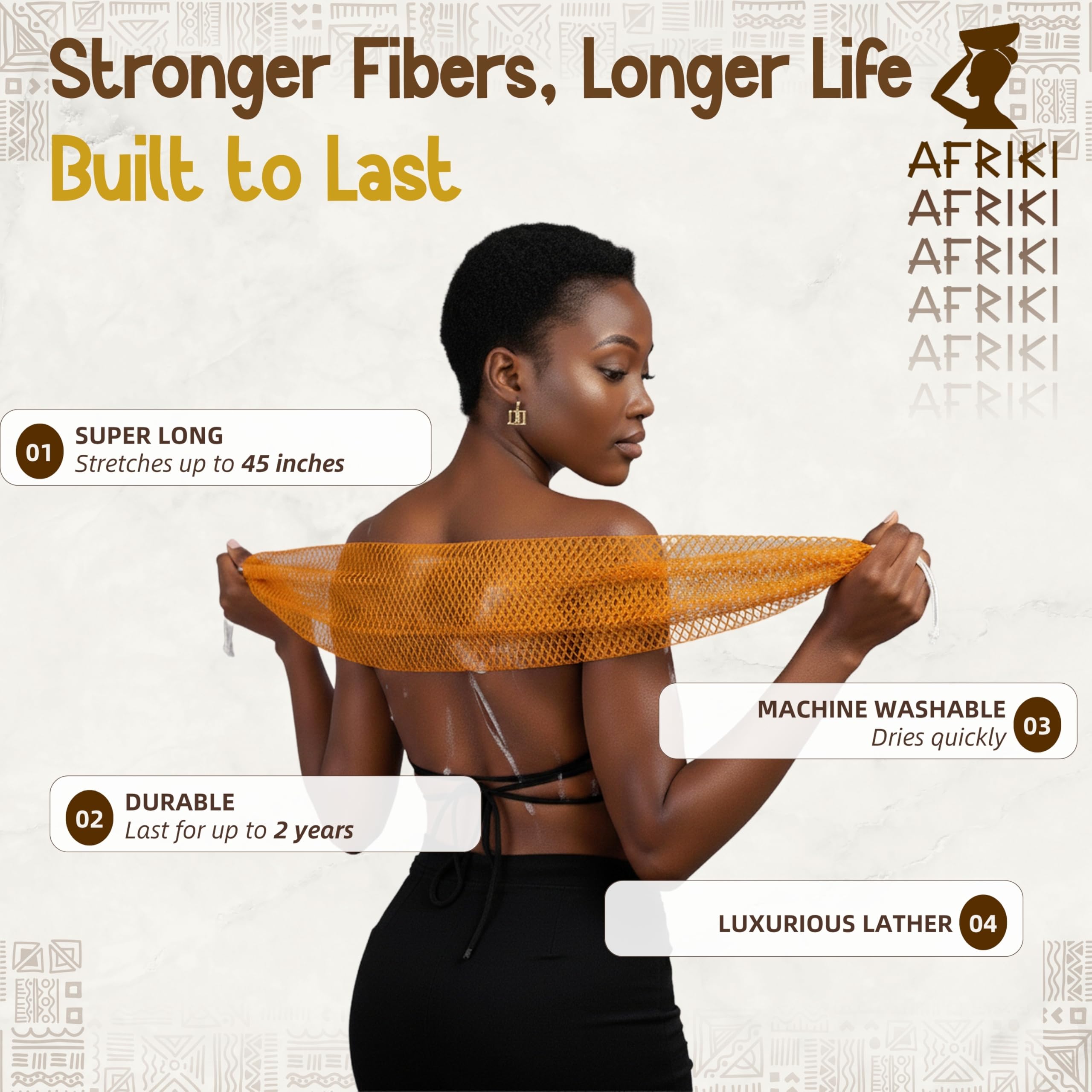AFRIKI African Net Sponge extended length reaches hard-to-reach areas