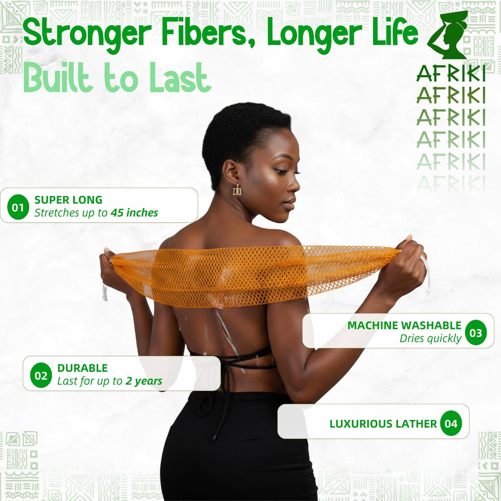 AFRIKI net sponge built from durable material withstands daily use and quick drying.