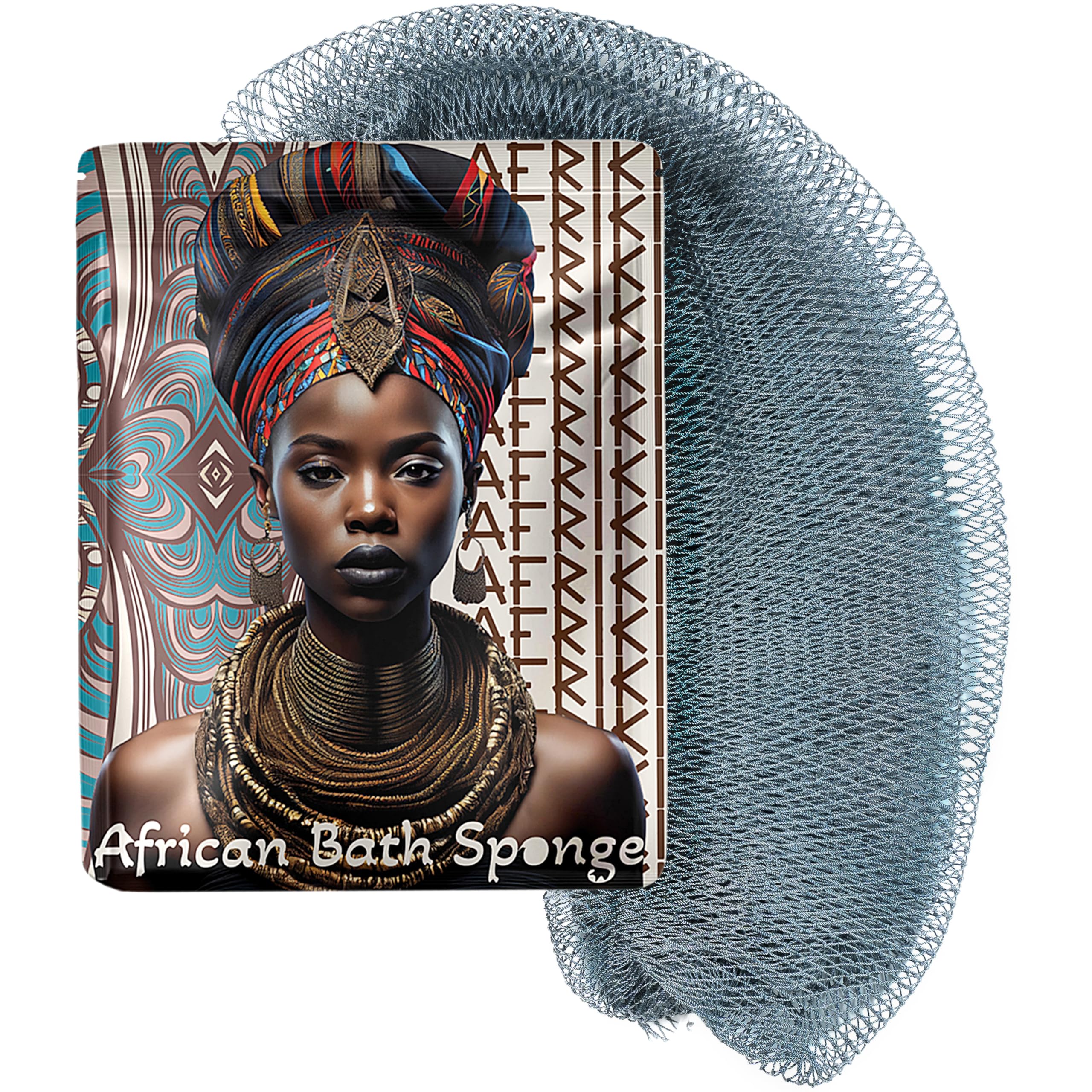AFRIKI African Net Sponge exfoliating loop in the shower for smoother skin.