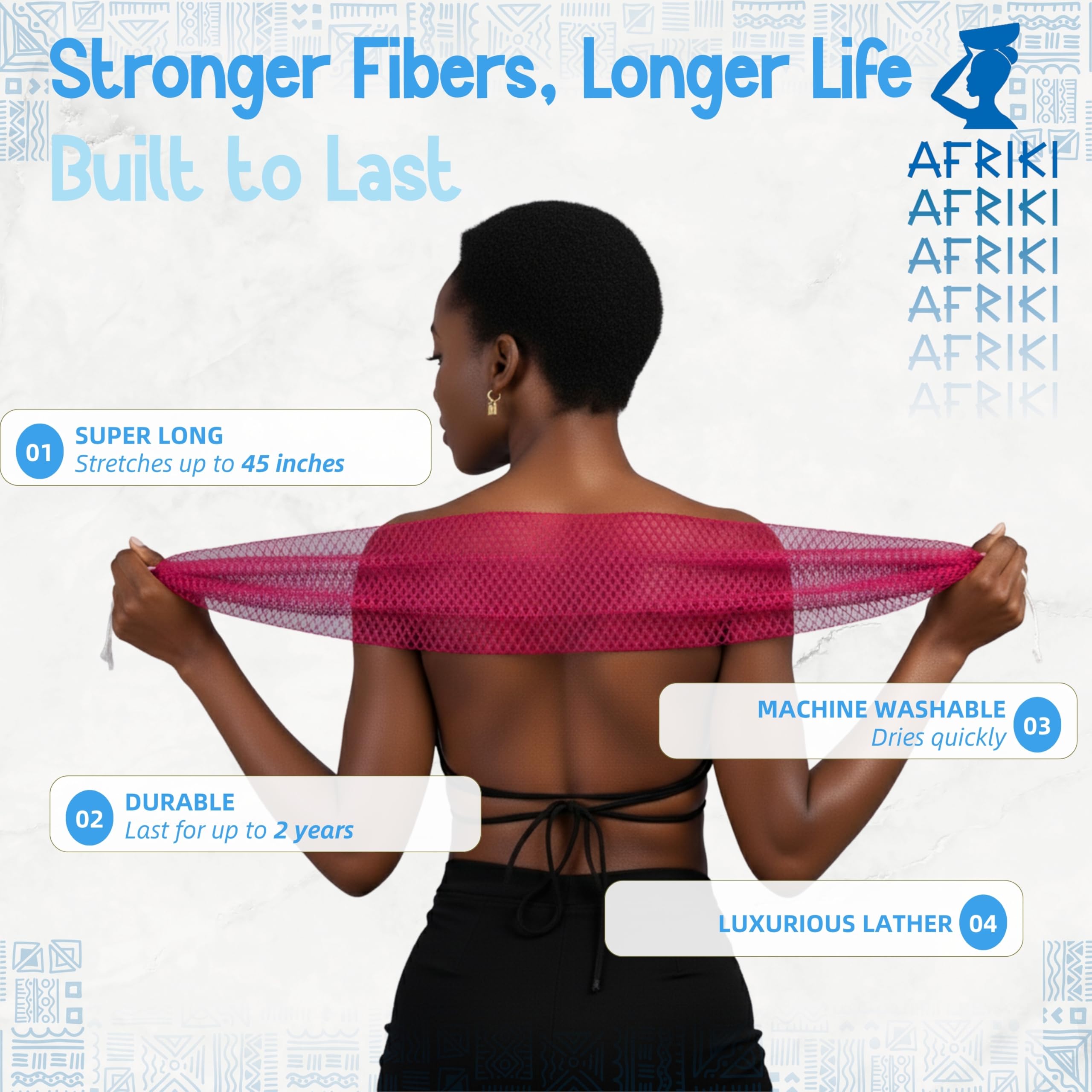 AFRIKI African Net Sponge long length enables back and leg access