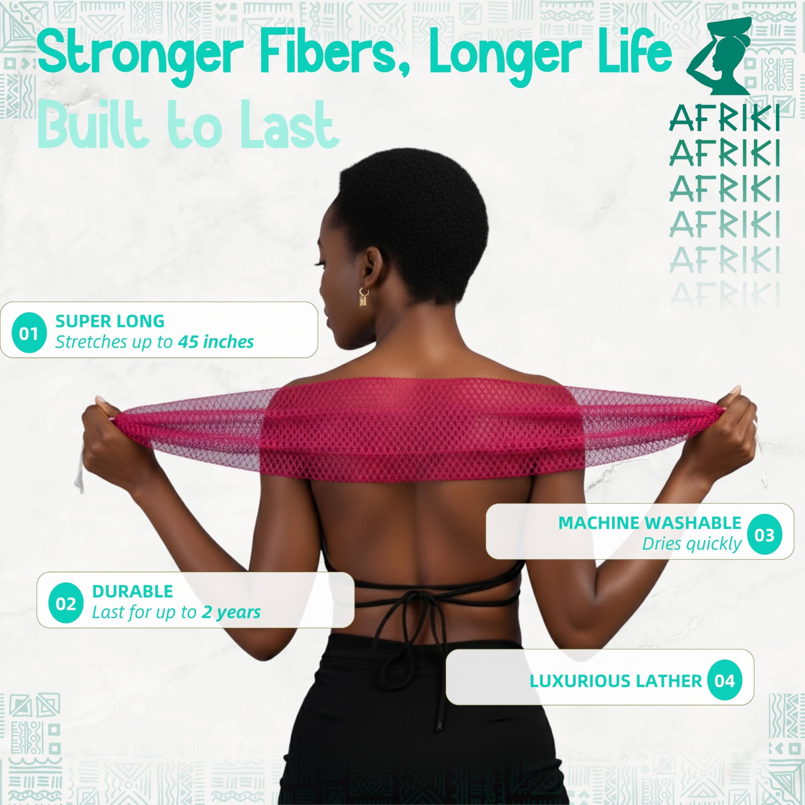 afriki esponja de red africana, duradera y confiable para uso diario.