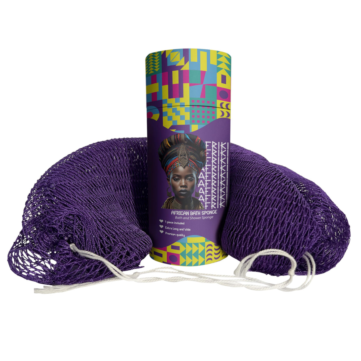 Esponja AFRIKI de red africana exfoliación corporal para piel más suave.