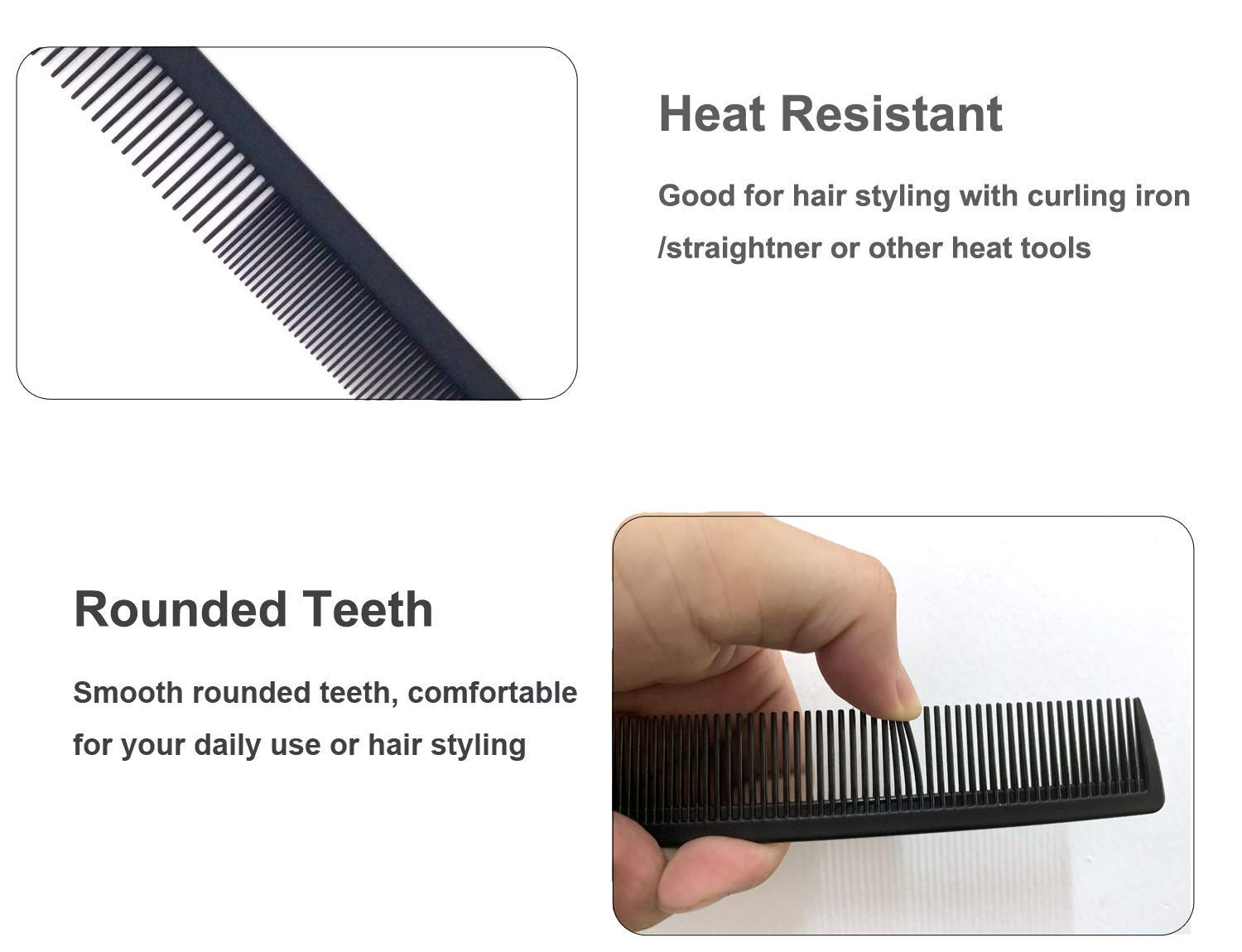 AFT90 3-pack hair combs ideal for parting and backcombing