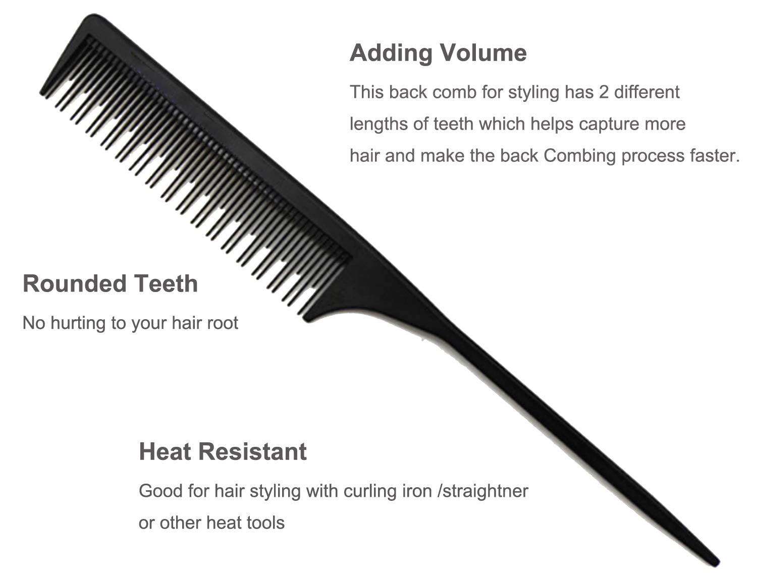 AFT90 3 Teasing Comb pack back view highlights durable carbon fiber construction.