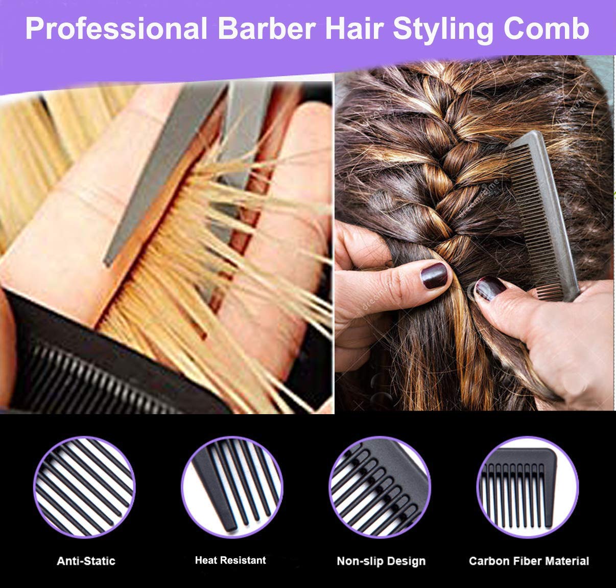 AFT90 anti-snag carbon fiber comb reduces snagging during styling