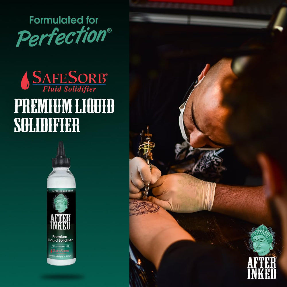 After Inked Liquid Solidifier: disposicion de desechos de tatuaje sin desorden